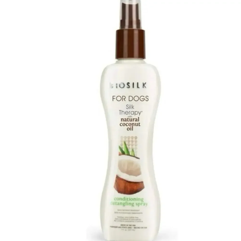 SET of TWO Biosilk for dogs - Silk Therapy Conditioning detangling Spray 7 Oz.
